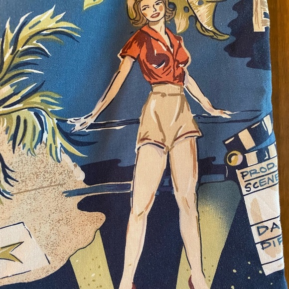 Mini Skirt & Top Set Retro Film Glam Print Size 6 M Made in USA Y2K - Picture 4 of 10